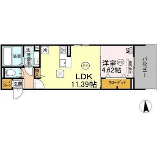 ガーデンリーフ花ヶ島【1階】の間取り