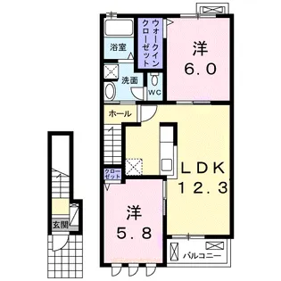 アパートメント高洲536 Ⅰ【2階】の間取り