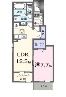 ベル シエルメール Ⅲ【1階】の間取り