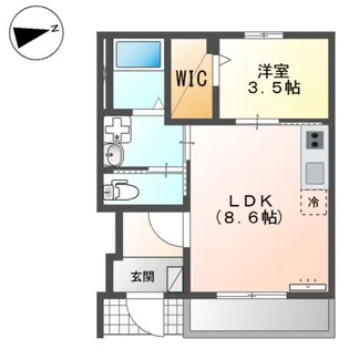 ポニョ・コンフィート【1階】の間取り