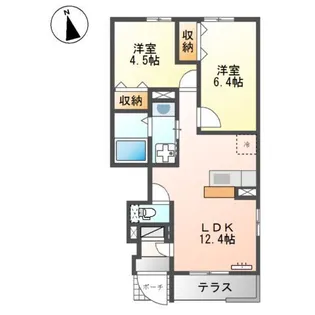 ラ・プリシェール【1階】の間取り
