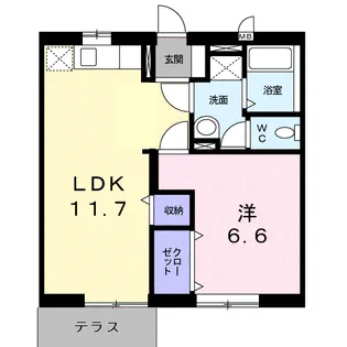 サンミラ−ジュ 1【1階】の間取り