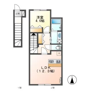 ア・シンプル【2階】の間取り