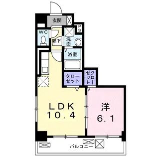 ハッピーメゾン Ⅵ【4階】の間取り