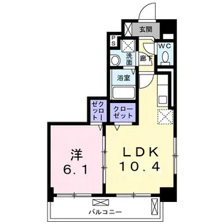 ハッピーメゾン Ⅵ【5階】の間取り
