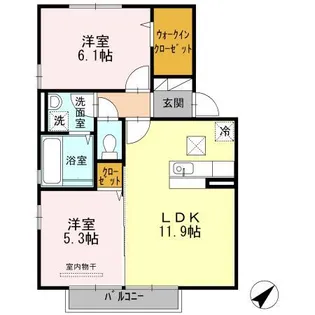 サーフスリィフォレスタ【1階】の間取り