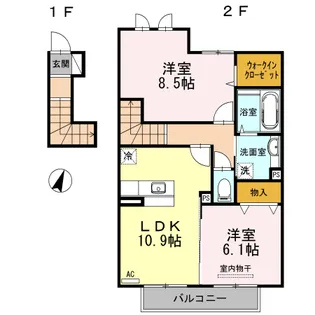 メルヴェーユ B【2階】の間取り