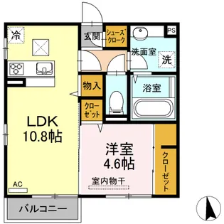 イルソーレ南宮崎【1階】の間取り