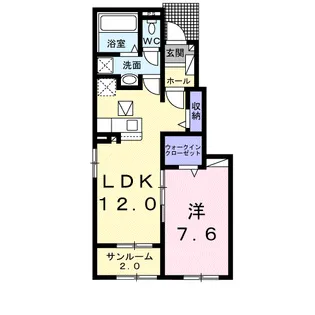 M.D.パレス Ⅶ【1階】の間取り