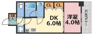 S-RESIDENCE淀屋橋【11階】の間取り