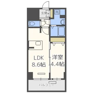 プレサンス難波クチュール【15階】の間取り