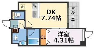 プレジオ難波ASIAN【6階】の間取り