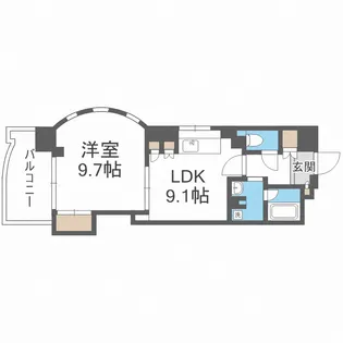 マスターズレジデンス道頓堀II【9階】の間取り