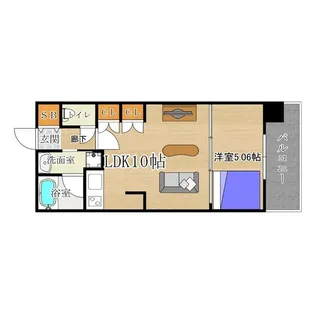 CITY SPIRE難波WEST【6階】の間取り