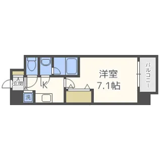 アドバンス難波南シャルム【15階】の間取り