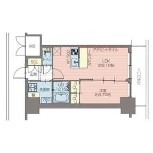 プレジオ恵美須【9階】の間取り