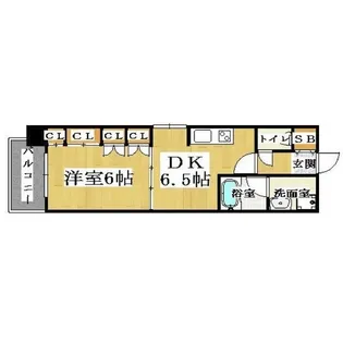 1DKの間取り画像