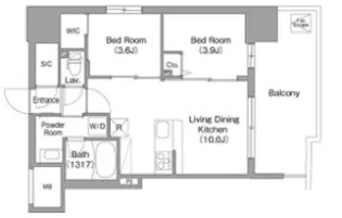 コンフォリア・リヴ大阪本町【15階】の間取り