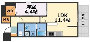 ロイジェント玉川【9階】の間取り