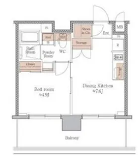ジオエント梅田北リバーフロント【10階】の間取り