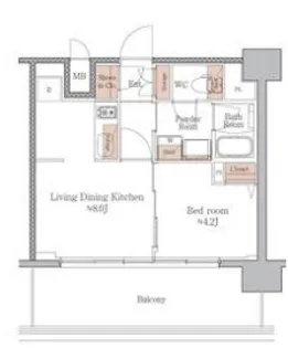 ジオエント梅田北リバーフロント【10階】の間取り