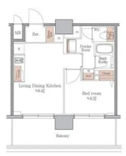 ジオエント梅田北リバーフロント【10階】の間取り