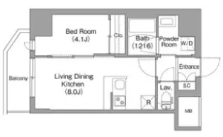コンフォリア・リヴ北浜高麗橋【8階】の間取り