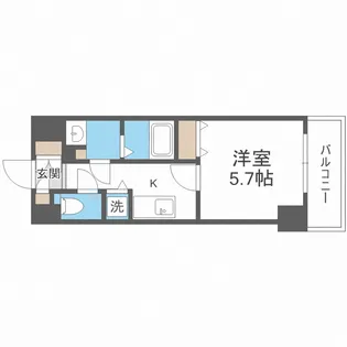 ルクレ難波【6階】の間取り