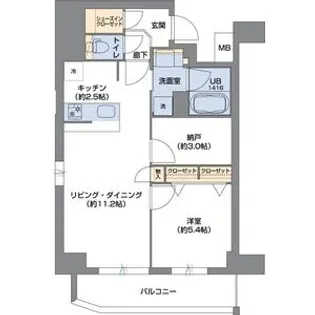 Metrosa谷町六丁目South【14階】の間取り