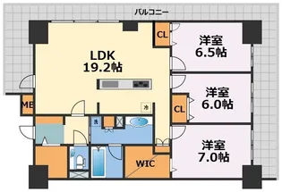 グランセジュール大国町【3階】の間取り