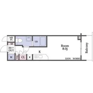 エスリード御堂筋梅田【7階】の間取り