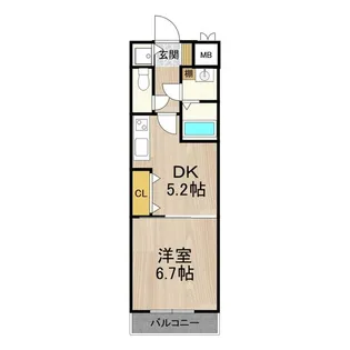 フロンティアタワー九条Ⅲ【7階】の間取り