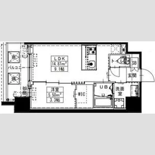 S-RESIDENCE難波西alter【12階】の間取り