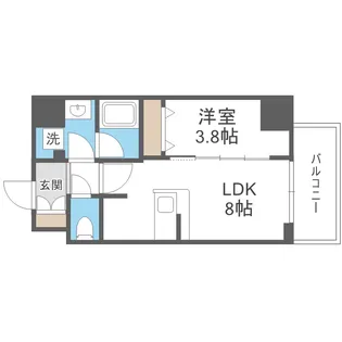 コンフォリア・リヴ桜川ソルテラス【5階】の間取り