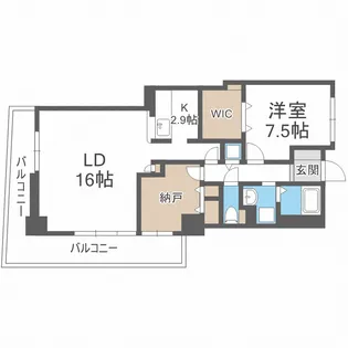 フォレステージュ谷町【9階】の間取り