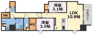 アーバネックス堺筋本町【15階】の間取り