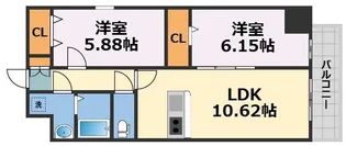 アートレジデンス梅田北Ⅱ【9階】の間取り