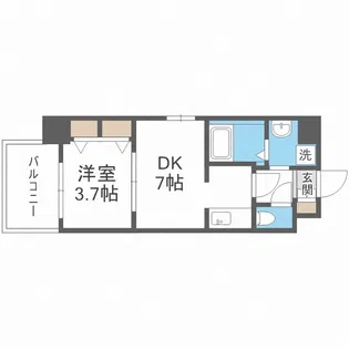 プライマル南森町パークビュー【3階】の間取り