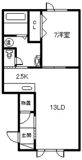 フォーシーズン北門【202号室】の間取り