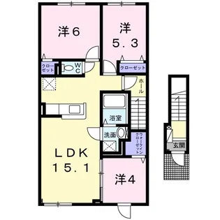 ビリーブグットⅤ【2階】の間取り