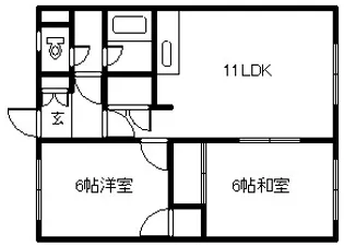 神楽ハイツ【1a号室】の間取り
