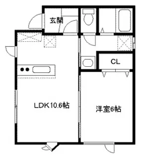 ハーモニー【202号室】の間取り