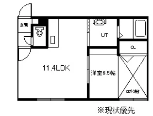 ヴェルヒュッテ旭川南2条【202号室】の間取り