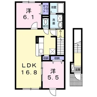 サニーハウス【201号室】の間取り