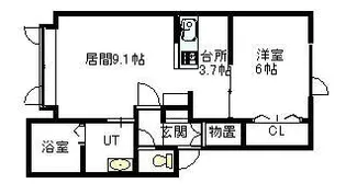 ボヌール錦町【C202号室】の間取り