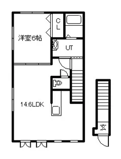 ヴェルヒュッテ留萌本町【201号室】の間取り