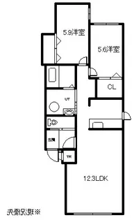 ateena3.23D【205号室】の間取り