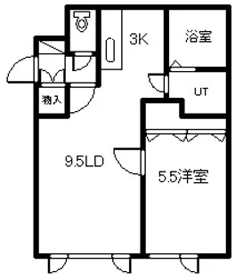 エスパニア名寄Ⅰ【107号室】の間取り