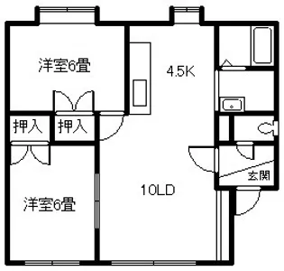 コーポりつ【201号室】の間取り