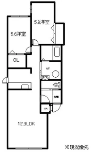 ateena3.23C【101号室】の間取り